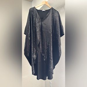 SHAVONNE DORSEY BLACK SEQUIN TOP KIMONO